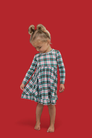 MERRY TARTAN DREAM RUFFLE DRESS