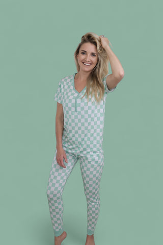 MINT CHECKERS WOMEN'S JOGGER DREAM SET