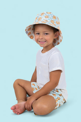 BE HAPPY CHECKERS DREAM BUCKET HAT