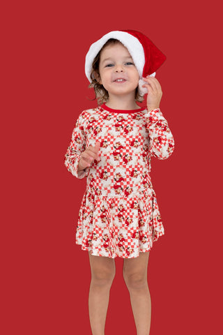 JOLLY SANTA CHECKERS DREAM BODYSUIT DRESS