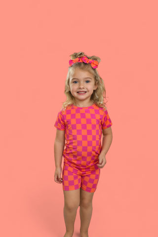 NEON DREAMS CHECKERS DREAM SHORT SET