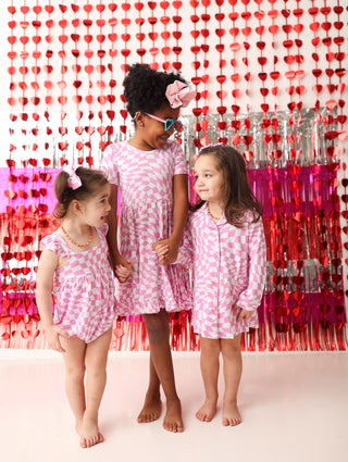 BUBBLEGUM WAVY CHECKERS GIRL'S DREAM GOWN