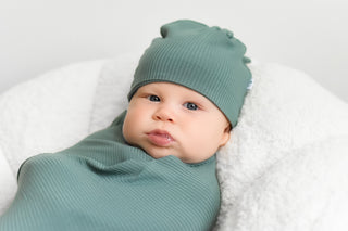 SAGE RIB DREAM SWADDLE & BEANIE