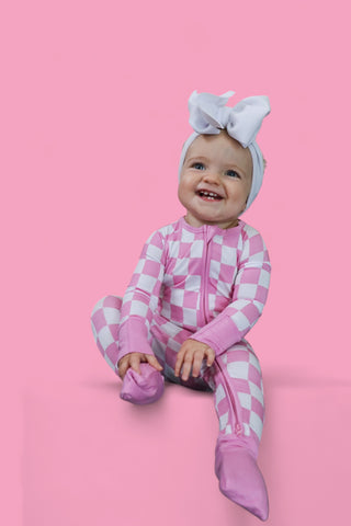 BUBBLEGUM CHECKERS DREAM ROMPER