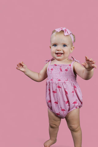 FLOCKING FLAMINGOS DREAM BUBBLE ROMPER