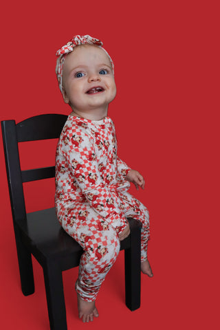 JOLLY SANTA CHECKERS DREAM ROMPER