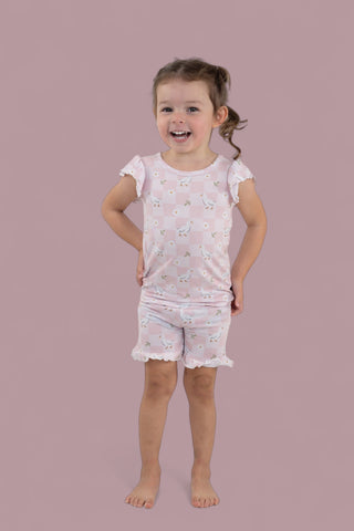 EXCLUSIVE DUCKS AND DAISIES DREAM RUFFLE SHORT SET