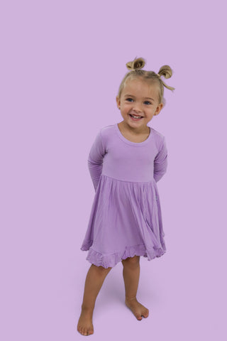 AMETHYST RIB DREAM RUFFLE DRESS