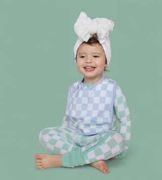 MINT CHECKERS DREAM BABY BIB (PACK)