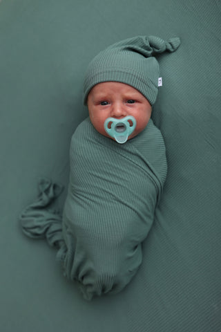 SAGE RIB DREAM SWADDLE & BEANIE