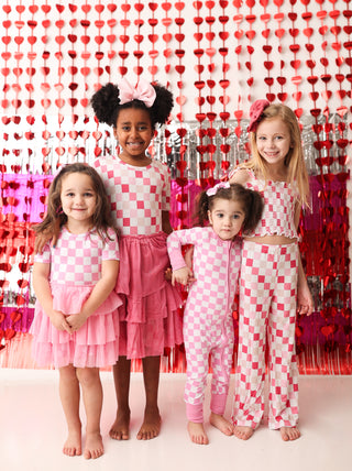 BUBBLEGUM CHECKERS DREAM TUTU DRESS