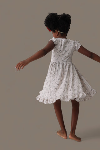 EXCLUSIVE SWING FOR THE STARS DREAM CAP SLEEVE RUFFLE DRESS