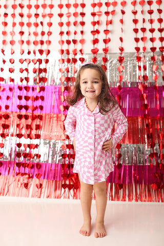 BUBBLEGUM WAVY CHECKERS GIRL'S DREAM GOWN