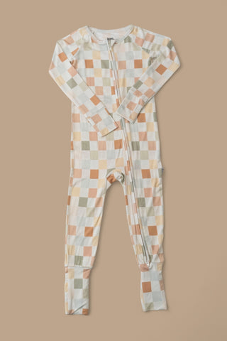 MUTED CHECKERS DREAM ROMPER