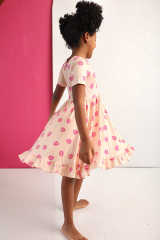 PUCKER UP DREAM RUFFLE DRESS