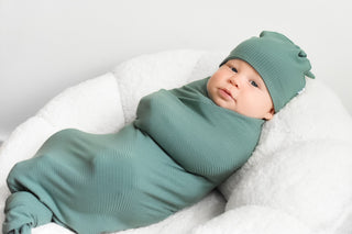 SAGE RIB DREAM SWADDLE & BEANIE