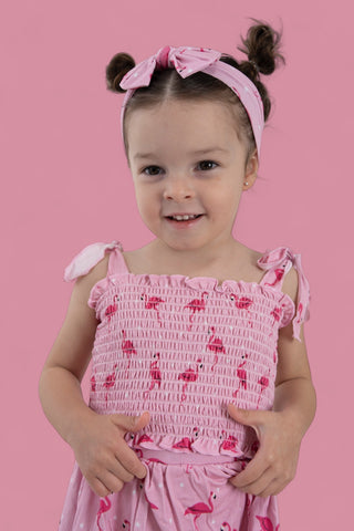 FLOCKING FLAMINGOS DREAM SMOCKED SKORT SET