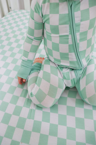 MINT CHECKERS DREAM ROMPER