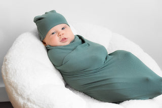 SAGE RIB DREAM SWADDLE & BEANIE