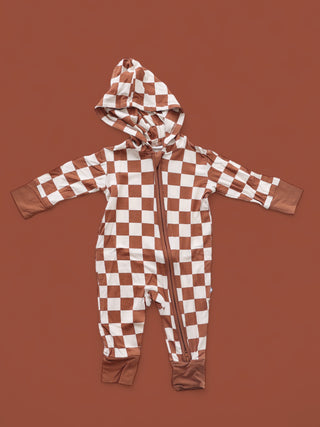 COPPER CHECKERS DREAM ROMPER HOODIE