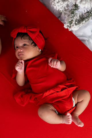 RED RIB DREAM BODYSUIT DRESS