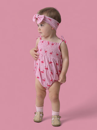 FLOCKING FLAMINGOS DREAM BUBBLE ROMPER