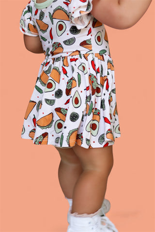 EXCLUSIVE TACO TUESDAY DREAM CAP SLEEVE BODYSUIT DRESS