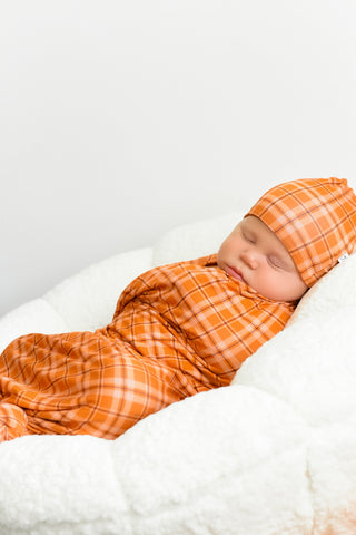 CIDER PLAID DREAM SWADDLE & BEANIE