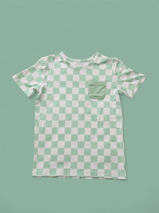 MINT CHECKERS DREAM POCKET TEE