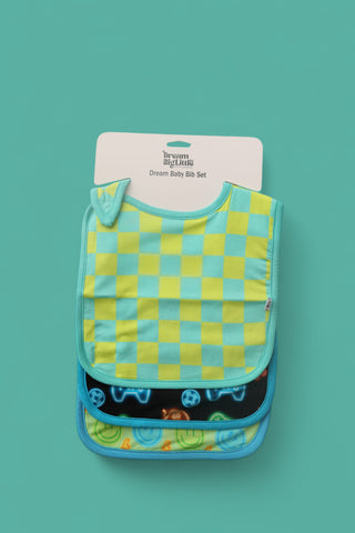 BE BOLD CHECKERS DREAM BABY BIB (PACK)