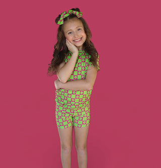 WILD DAISY CHECKERS DREAM SHORT SET