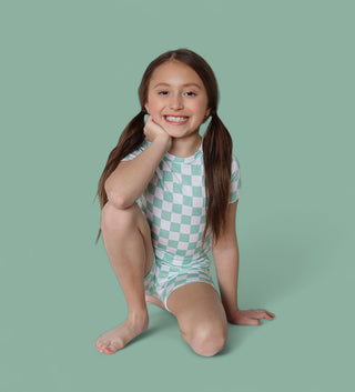 MINT CHECKERS DREAM SHORT SET