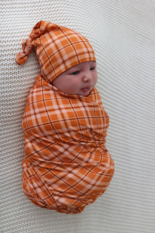 CIDER PLAID DREAM SWADDLE & BEANIE