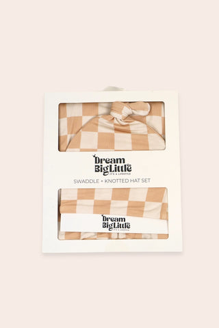 SANDY CHECKERS DREAM SWADDLE & BEANIE