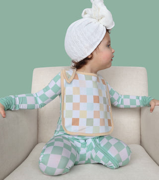 MINT CHECKERS DREAM BABY BIB (PACK)