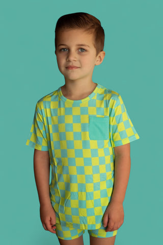 BE BOLD CHECKERS DREAM POCKET TEE