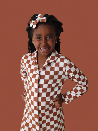 COPPER CHECKERS GIRL'S DREAM GOWN