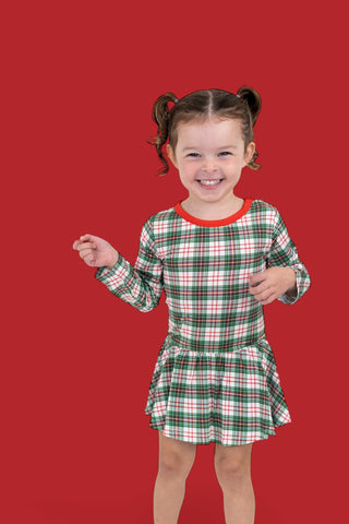 MERRY TARTAN DREAM BODYSUIT DRESS