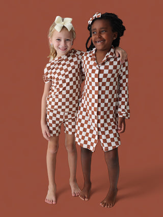 COPPER CHECKERS DREAM SHORT SET