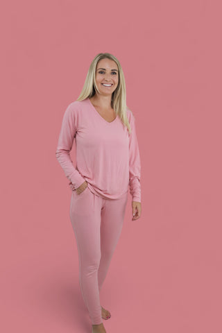 MAUVE RIB WOMEN’S JOGGER DREAM SET