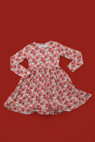 JOLLY SANTA CHECKERS DREAM RUFFLE DRESS