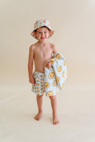 BE HAPPY CHECKERS DREAM SWIM TRUNKS