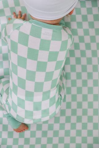 MINT CHECKERS DREAM ROMPER