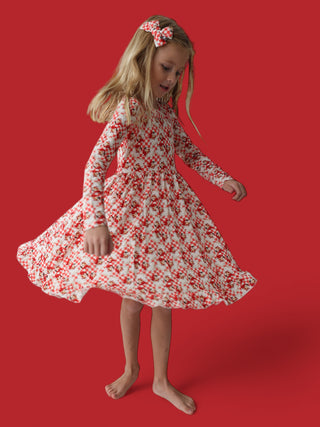 JOLLY SANTA CHECKERS DREAM RUFFLE DRESS