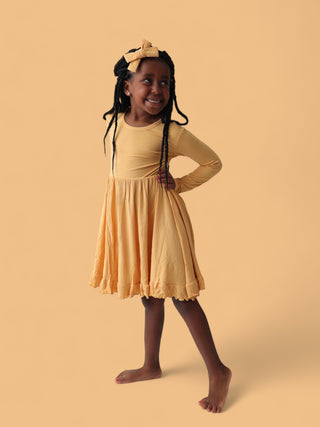 HONEY RIB DREAM RUFFLE DRESS