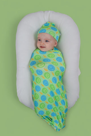 NEON SMILES DREAM SWADDLE & BEANIE