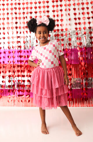 DREAMY PINK CHECKERS DREAM TUTU DRESS