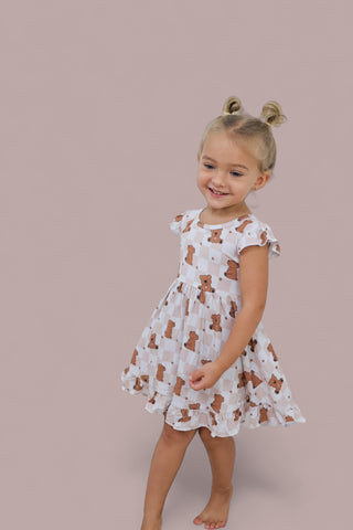 COZY BEAR DREAM RUFFLE DRESS