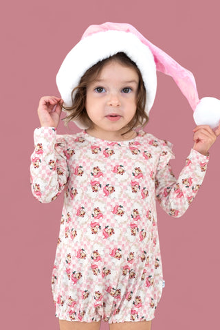 SANTA BABY CHECKERS DREAM BUBBLE ROMPER