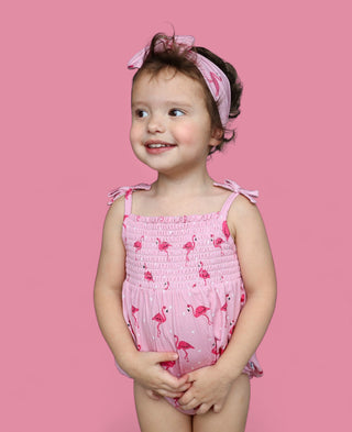 FLOCKING FLAMINGOS DREAM BUBBLE ROMPER